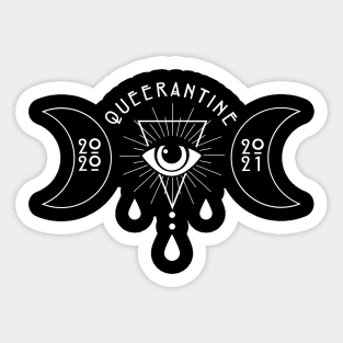 Queerantine White Black Sticker